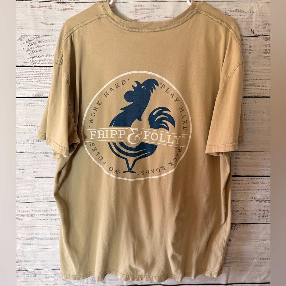 Fripp & Folly Men's XL Short Sleeve T Shirt Tan
